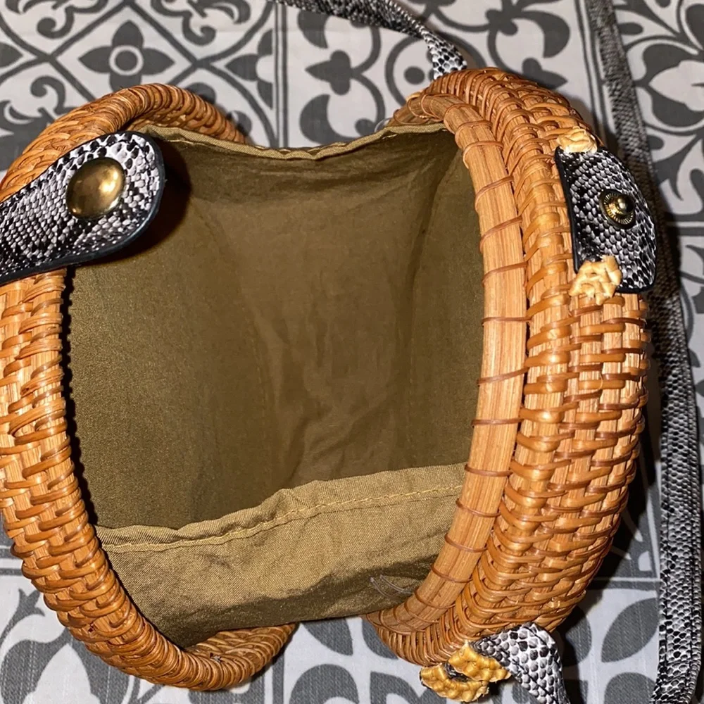 NWT python wooden bag from Romeo Roma - Picture 4 of 5